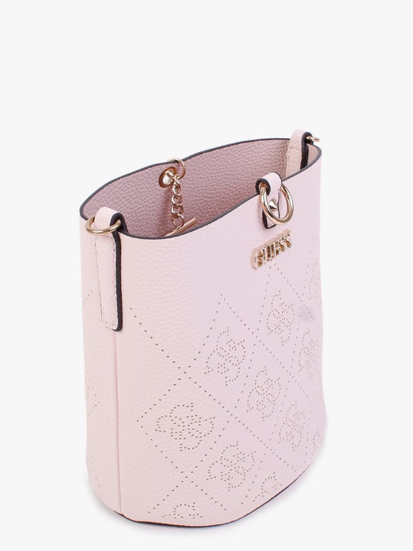 Amara Powder Pink Perforated Logo Bucket Bag