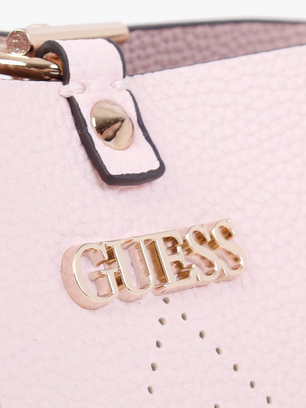 Amara Powder Pink Perforated Logo Bucket Bag