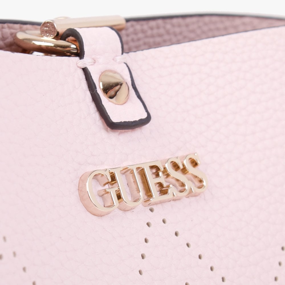 Amara Powder Pink Perforated Logo Bucket Bag