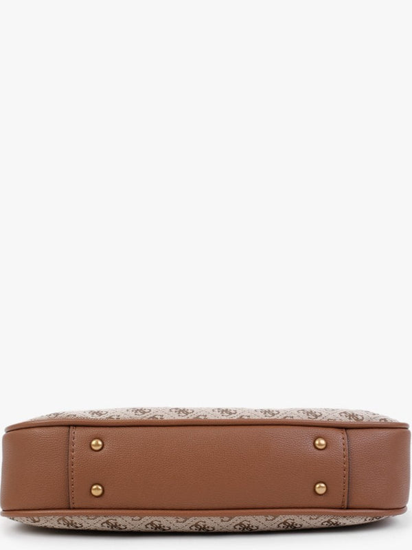 Aviana Latte Cognac Repeat Logo Hobo Bag