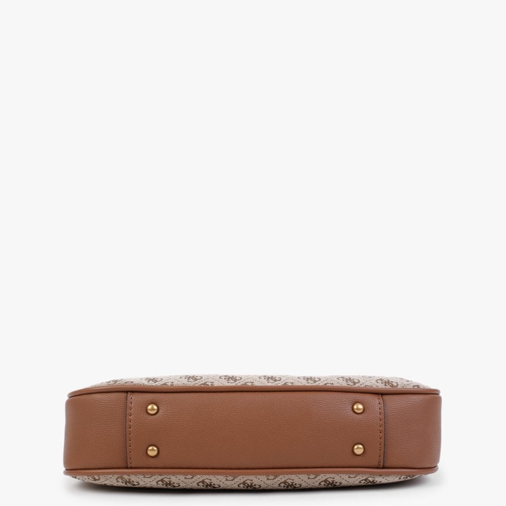 Aviana Latte Cognac Repeat Logo Hobo Bag