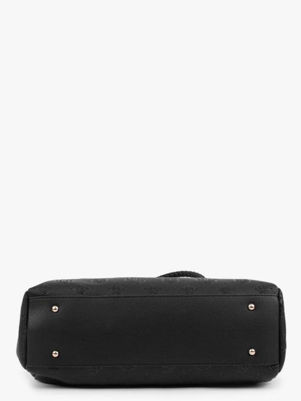 Large Helaina Black Embossed Logo Drawstring Bag