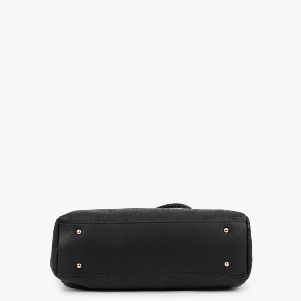 Large Helaina Black Embossed Logo Drawstring Bag