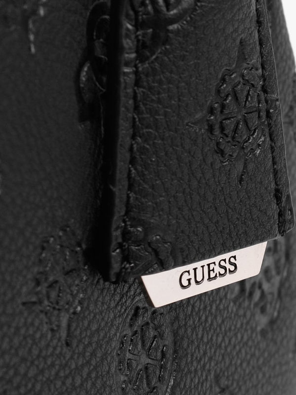 Large Helaina Black Embossed Logo Drawstring Bag