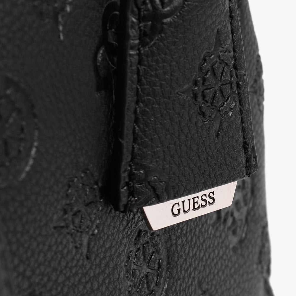 Large Helaina Black Embossed Logo Drawstring Bag