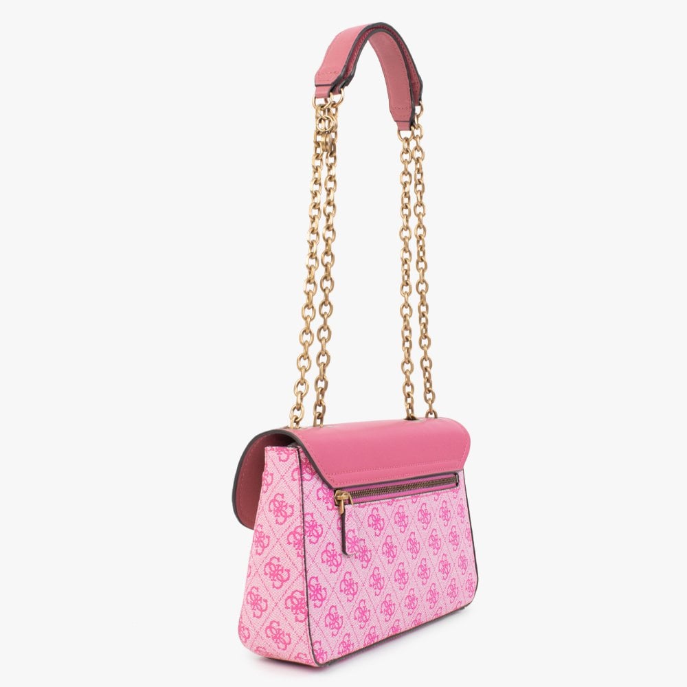 Rossana Convertible Bright Pink Multi Logo Cross-Body Bag