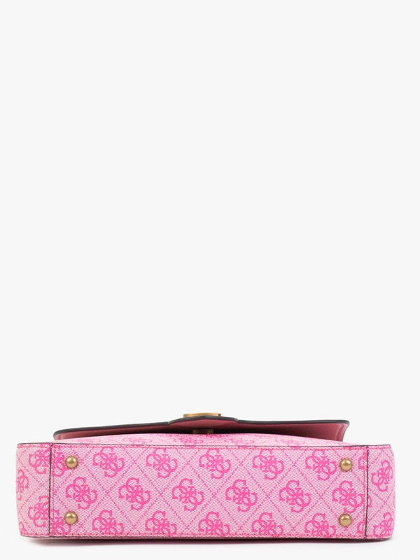 Rossana Convertible Bright Pink Multi Logo Cross-Body Bag