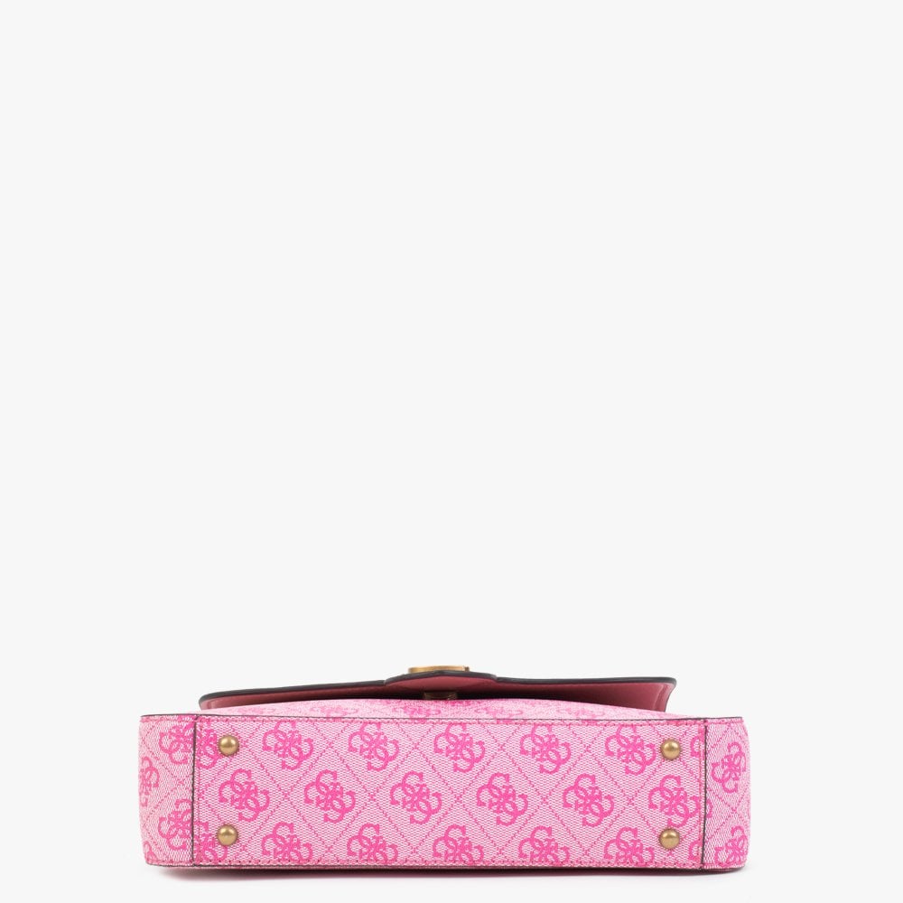 Rossana Convertible Bright Pink Multi Logo Cross-Body Bag