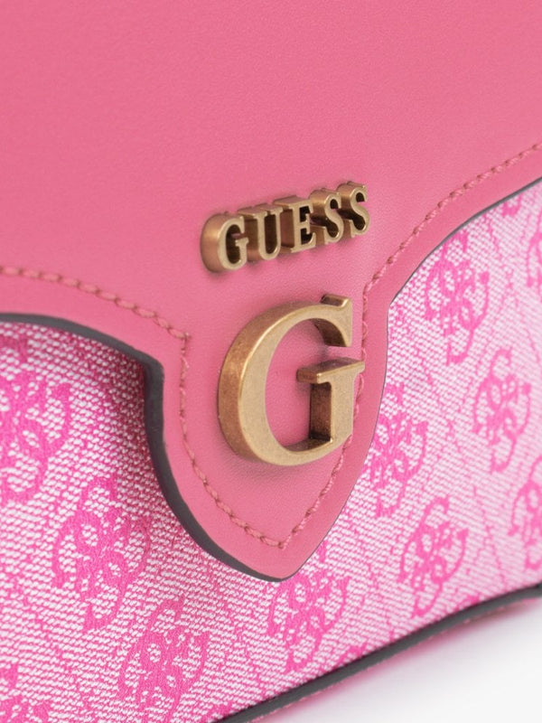 Rossana Convertible Bright Pink Multi Logo Cross-Body Bag