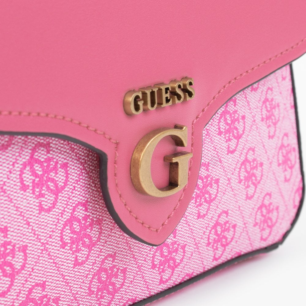 Rossana Convertible Bright Pink Multi Logo Cross-Body Bag