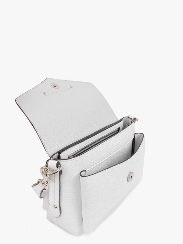 Eco Brenton White Flapover Shoulder Bag