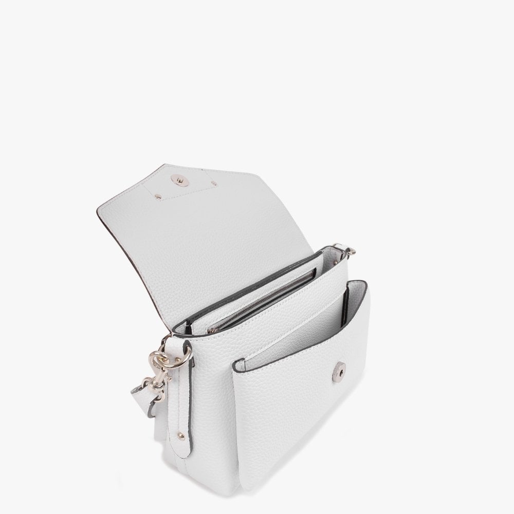 Eco Brenton White Flapover Shoulder Bag