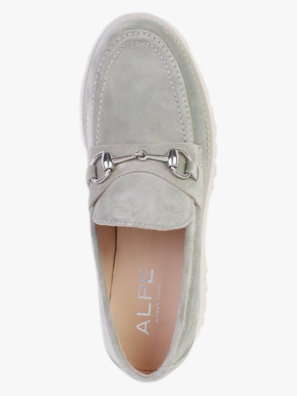 Wheat Light Green Suede Chunky Loafers