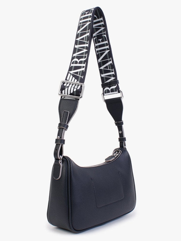Lilly Navy Stone Pebbled Baguette Bag