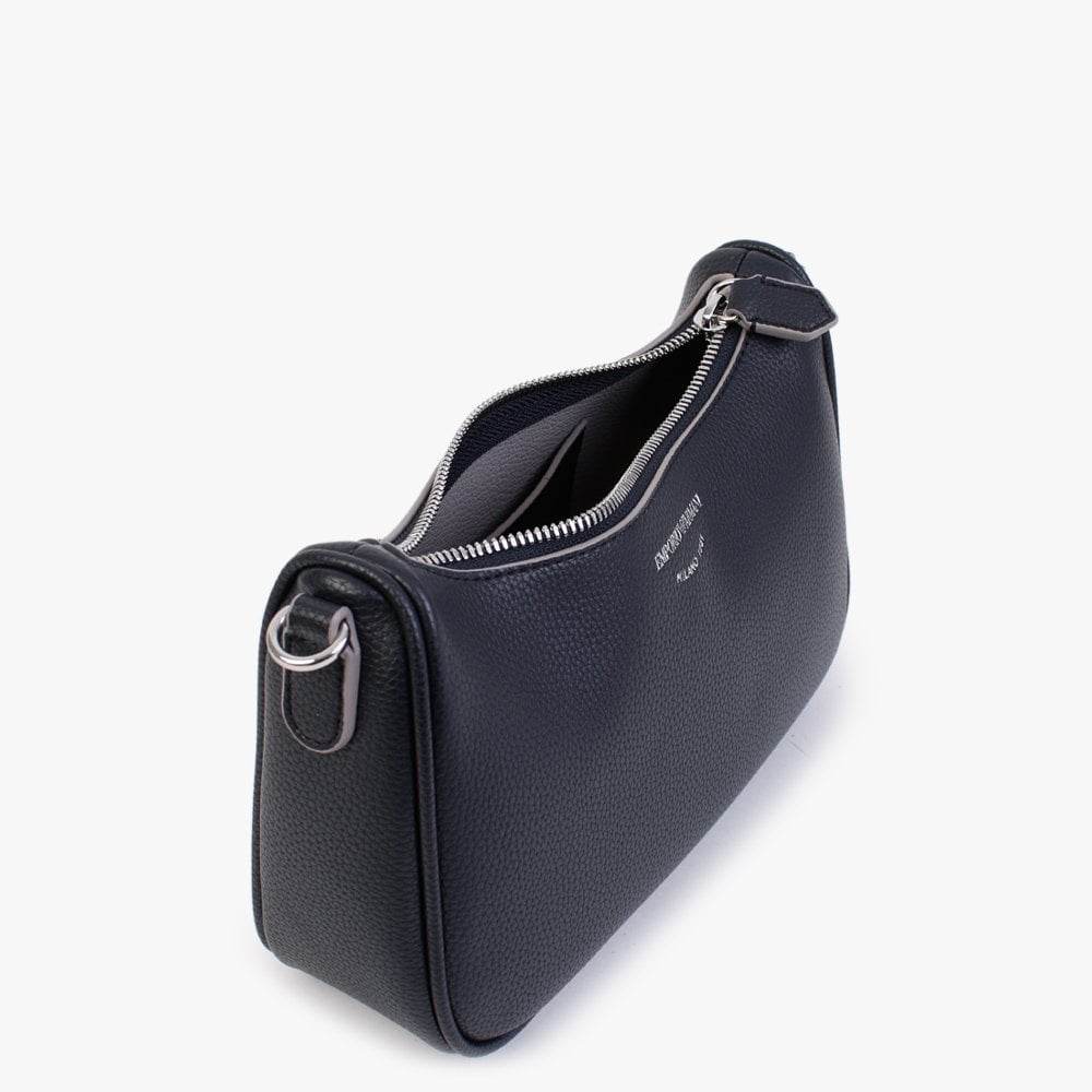 Lilly Navy Stone Pebbled Baguette Bag