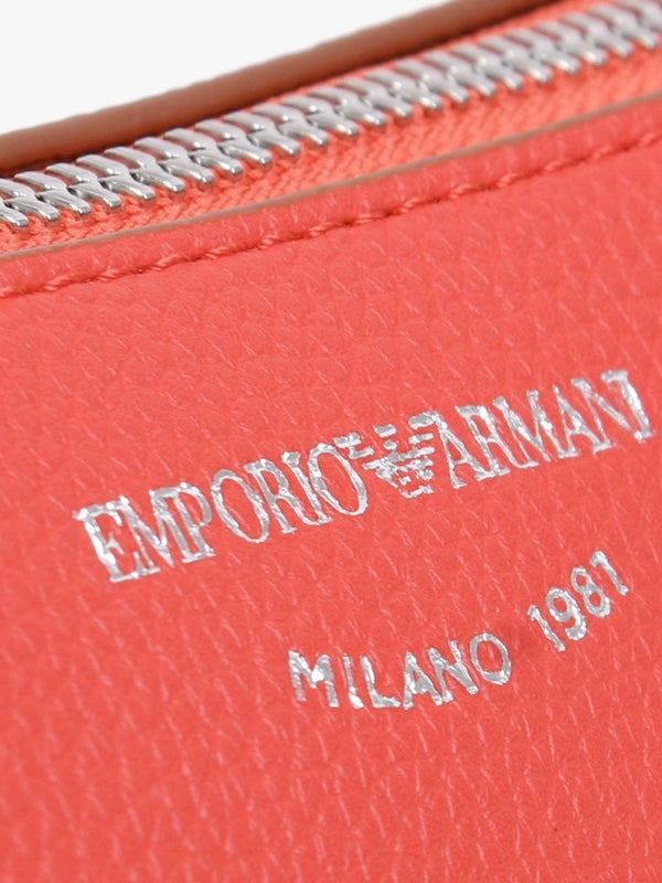 Lilly Orange Red Pebbled Baguette Bag