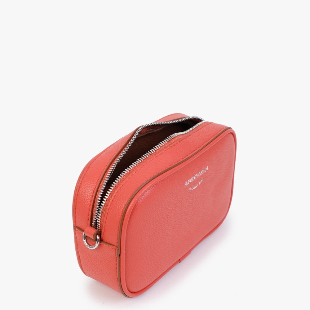 Lilly Orange Red Pebbled Camera Bag