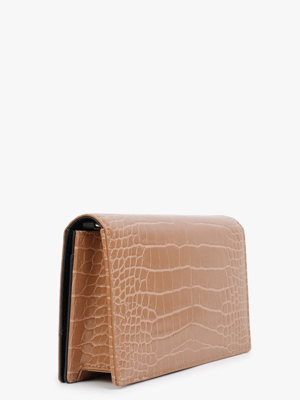 Tan Moc Croc Evening Bag