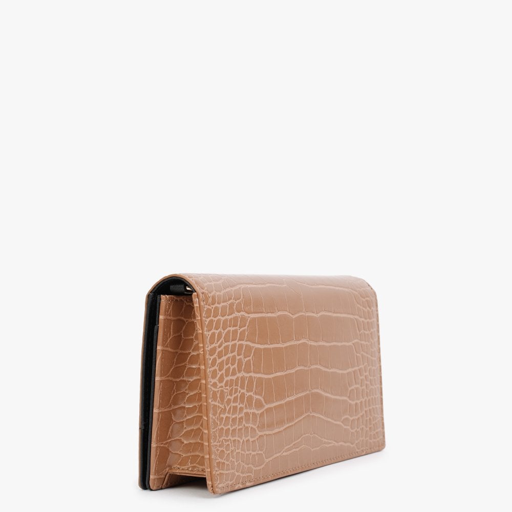 Tan Moc Croc Evening Bag