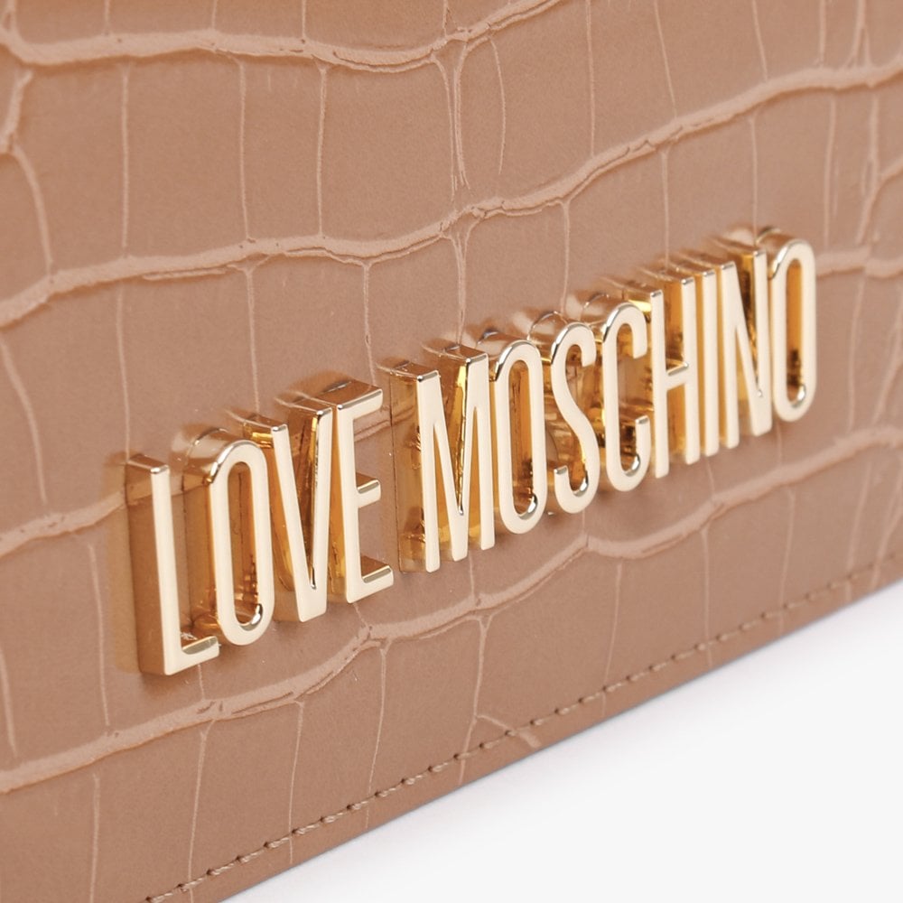 Tan Moc Croc Evening Bag