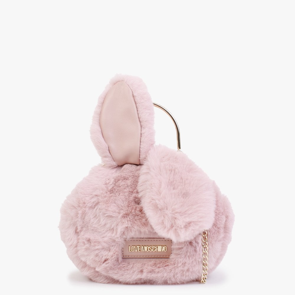 Fluffy Pink Rabbit Ears Top Handle Bag