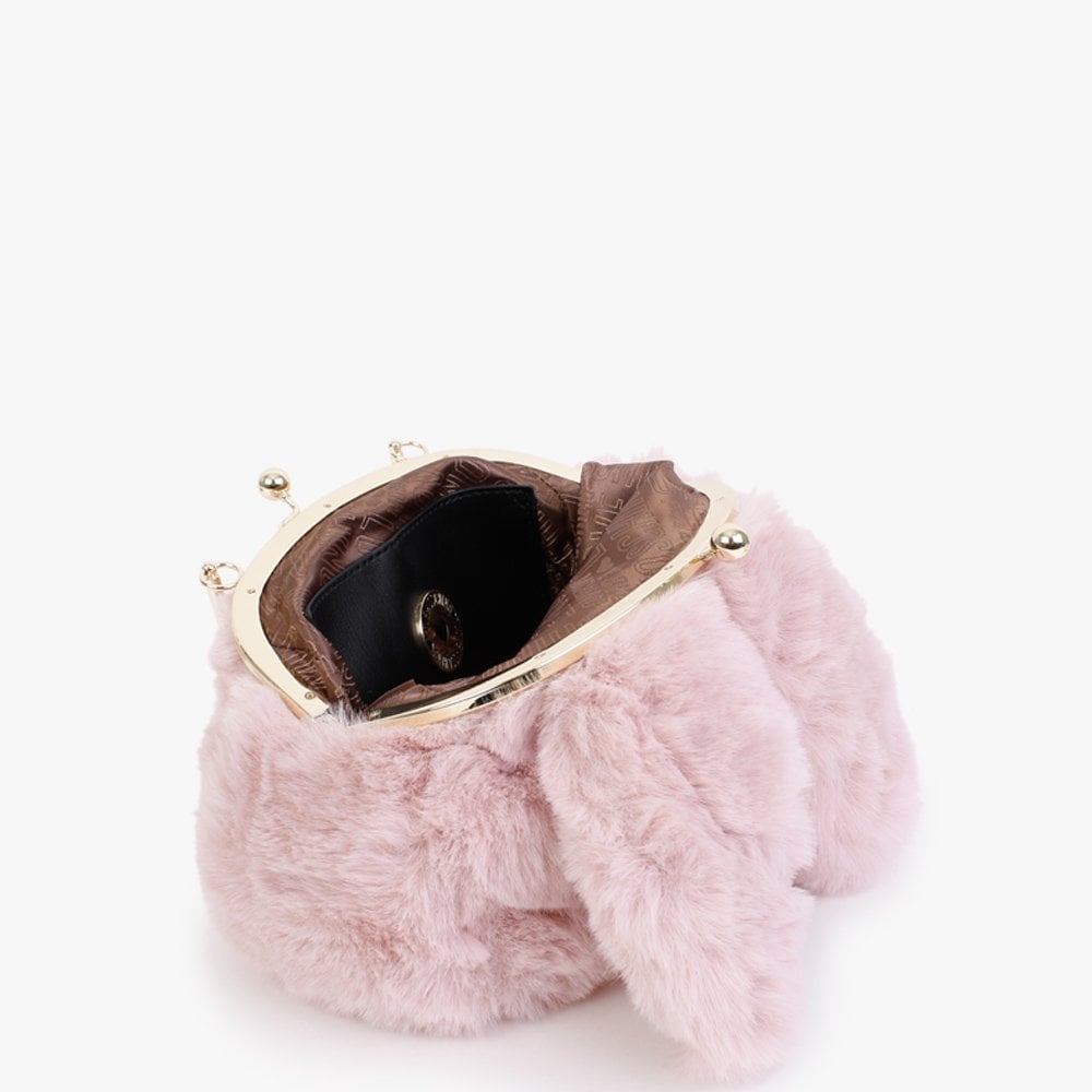 Fluffy Pink Rabbit Ears Top Handle Bag