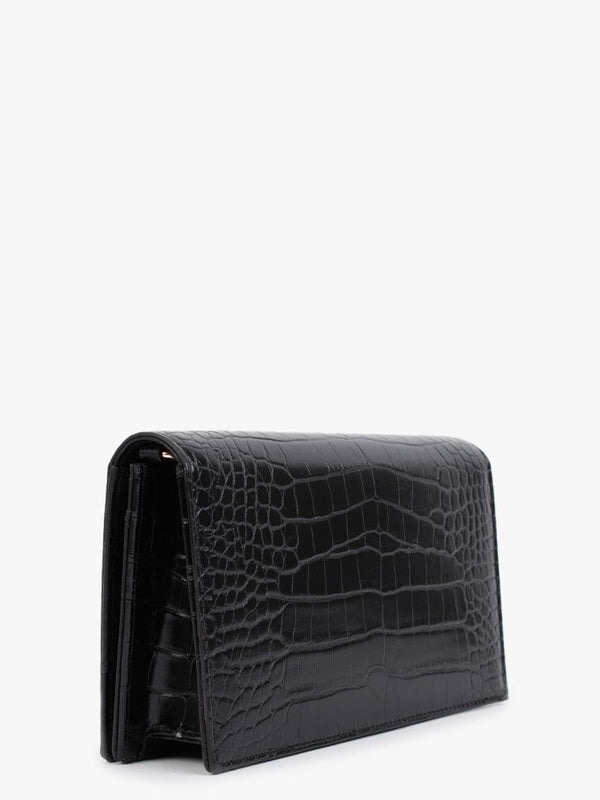 Black Moc Croc Evening Bag