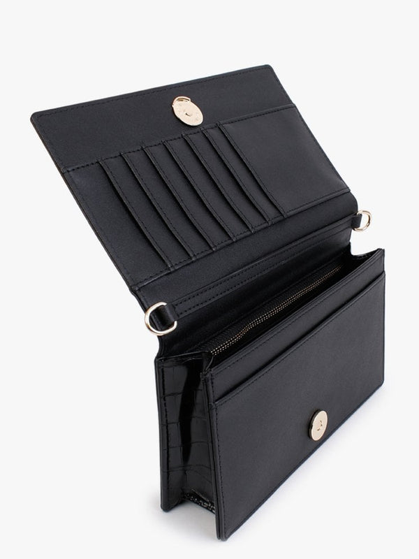 Black Moc Croc Evening Bag
