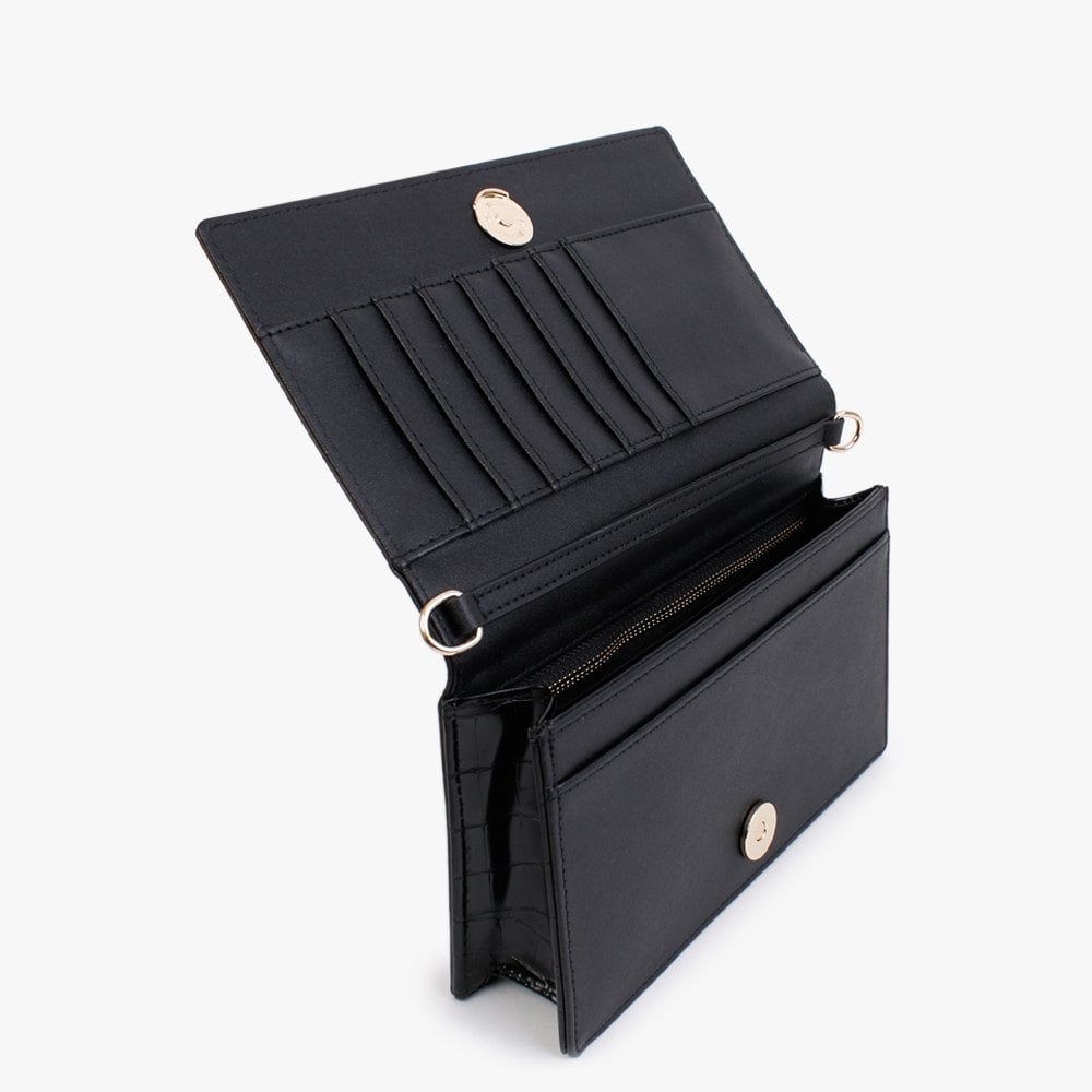 Black Moc Croc Evening Bag