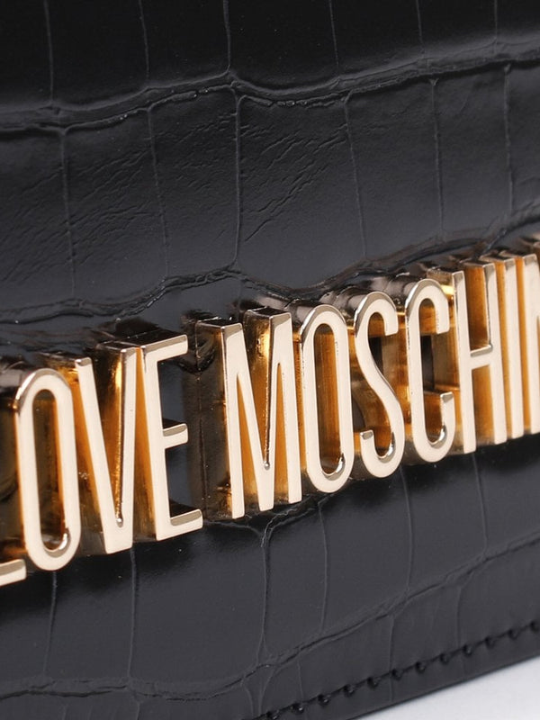 Black Moc Croc Evening Bag
