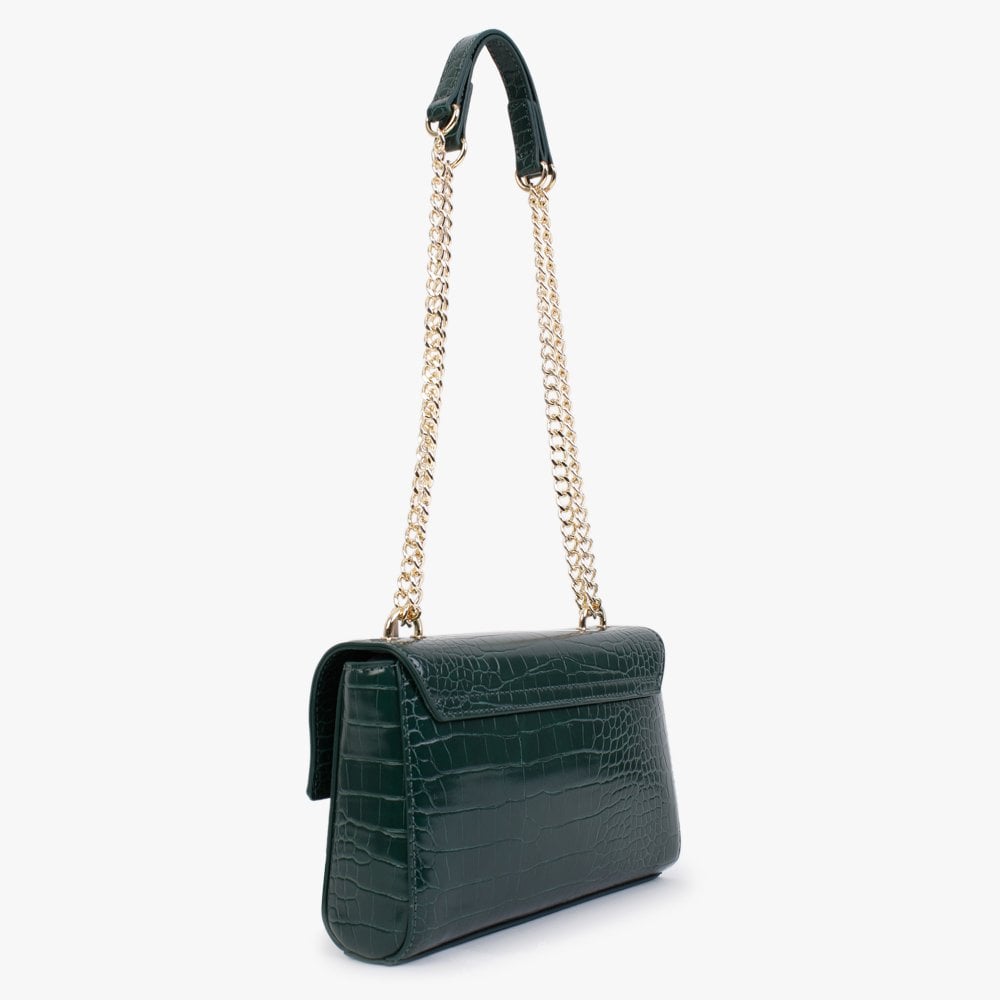 Love Lock Green Moc Croc Shoulder Bag