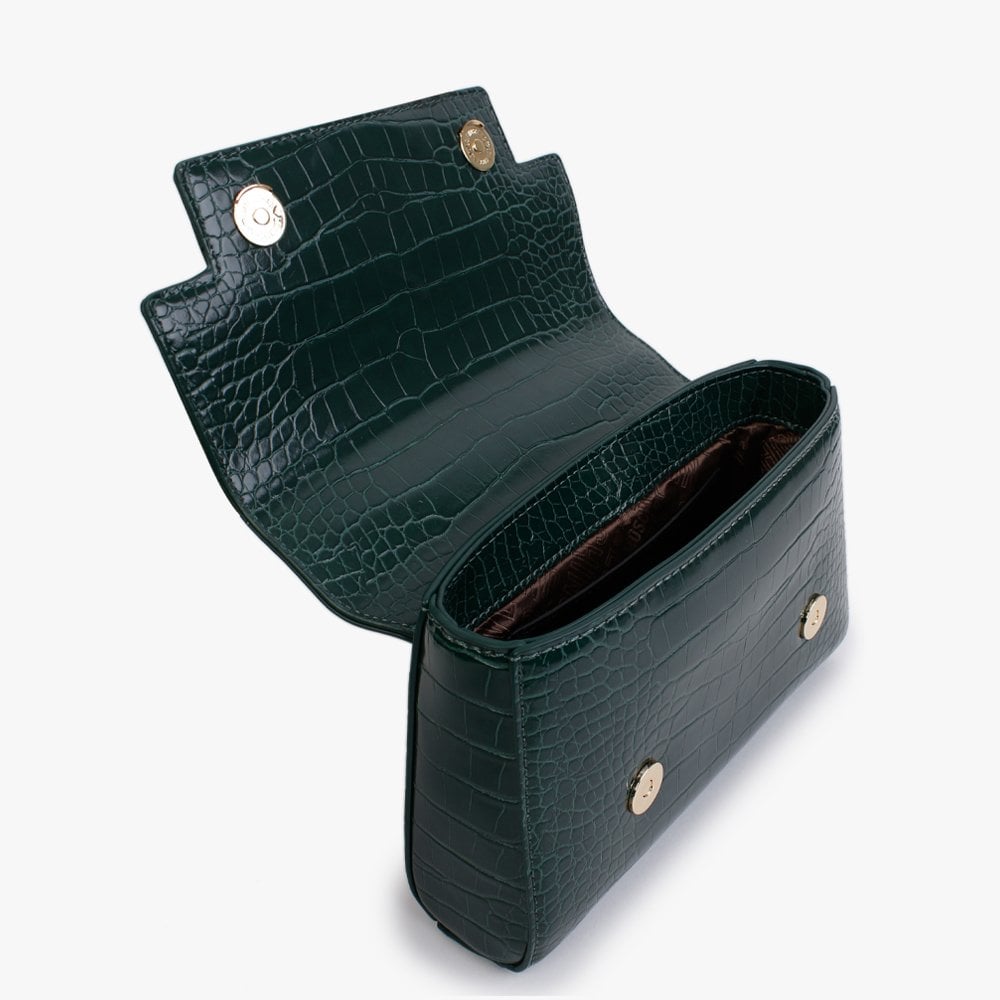 Love Lock Green Moc Croc Shoulder Bag