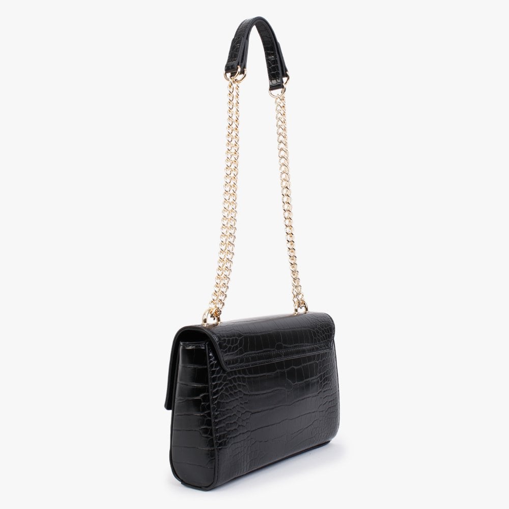 Love Lock Black Moc Croc Shoulder Bag