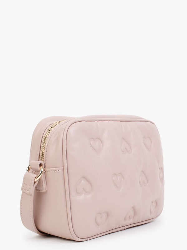 Heart Embossed Pink Cross-Body Bag
