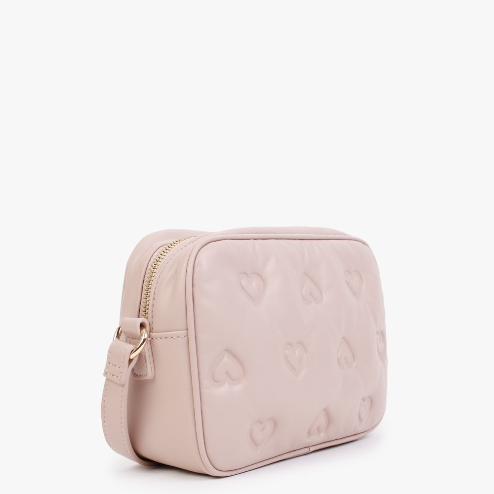 Heart Embossed Pink Cross-Body Bag