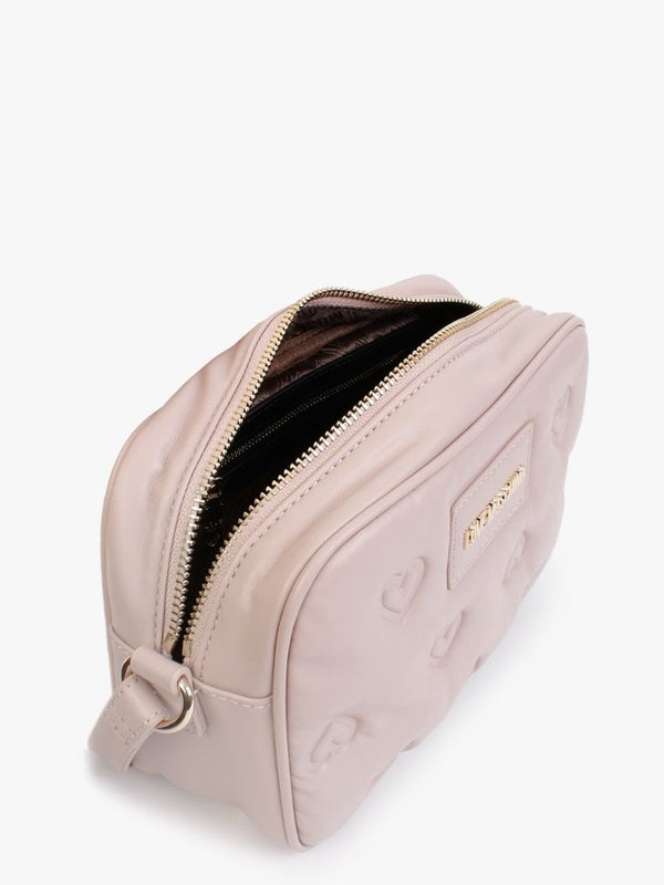 Heart Embossed Pink Cross-Body Bag