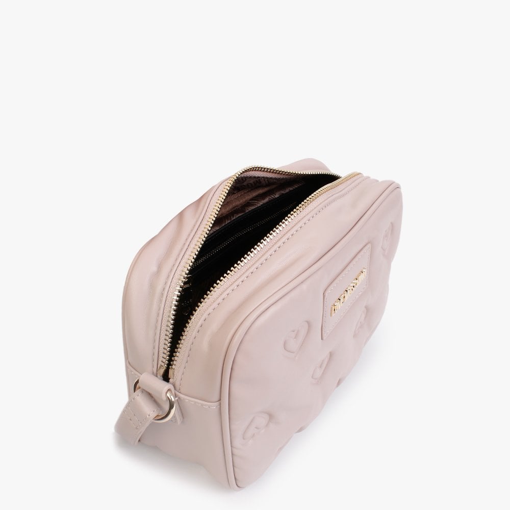 Heart Embossed Pink Cross-Body Bag