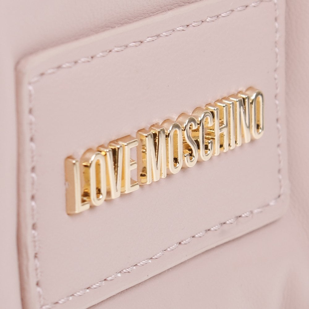 Heart Embossed Pink Cross-Body Bag