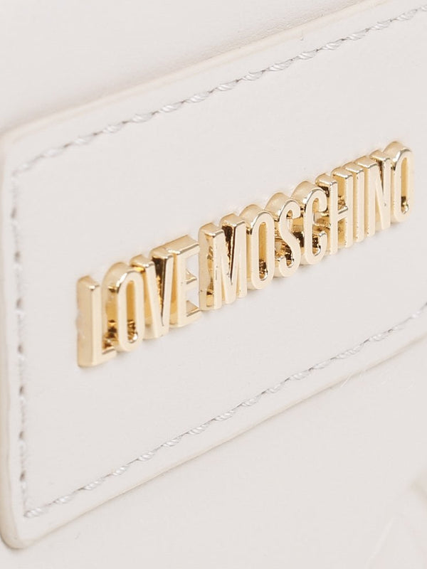 Heart Embossed Cream Cross-Body Bag