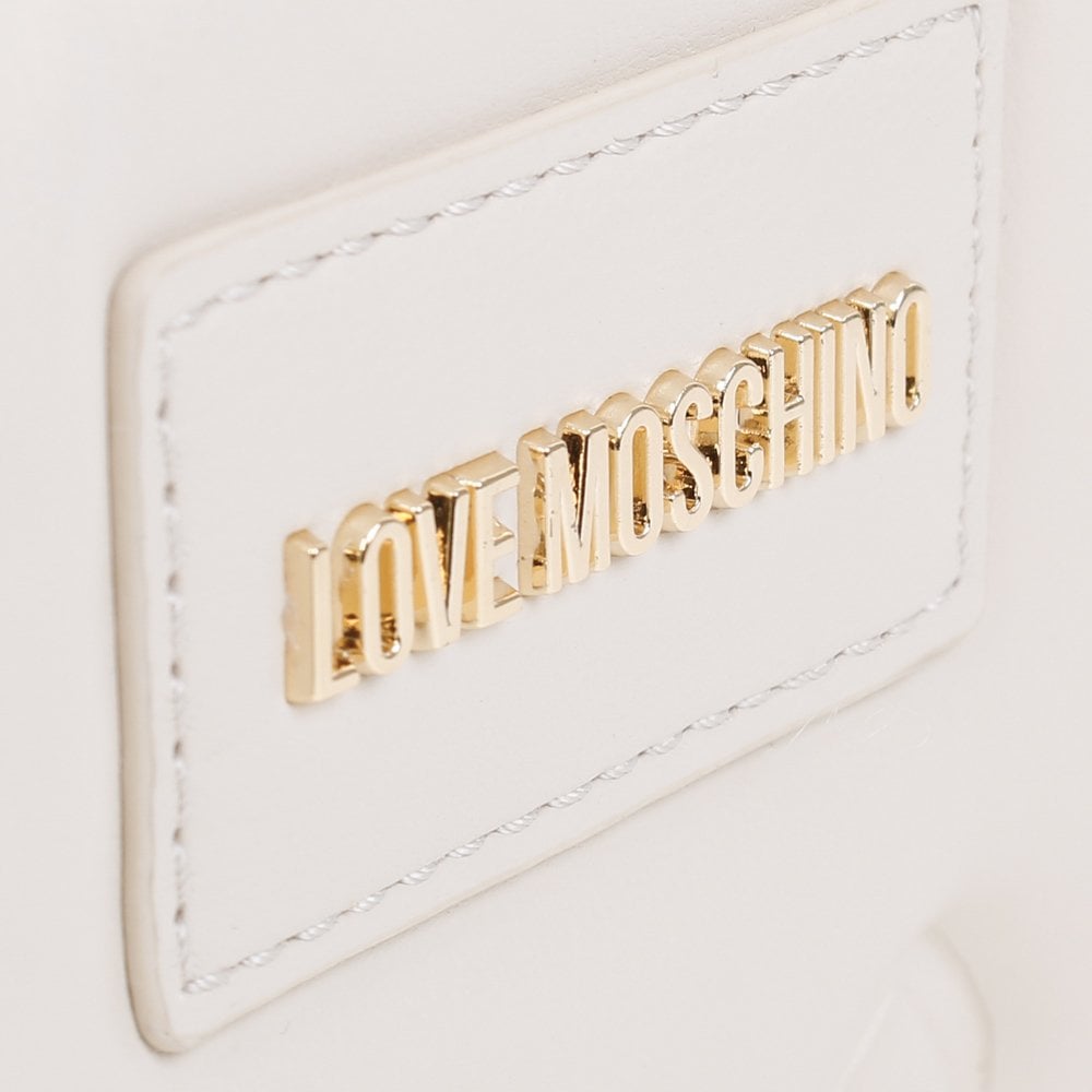 Heart Embossed Cream Cross-Body Bag