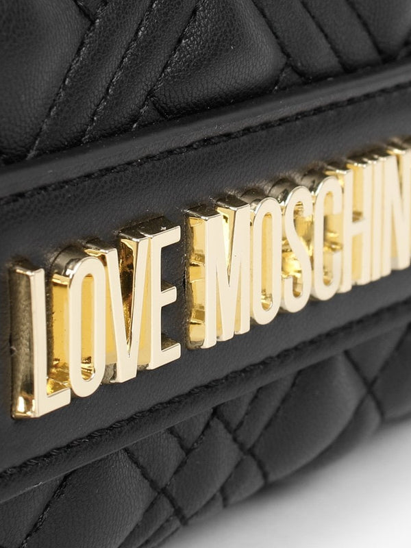 Quilted Black Wristlet Strap Cross-Body Bag