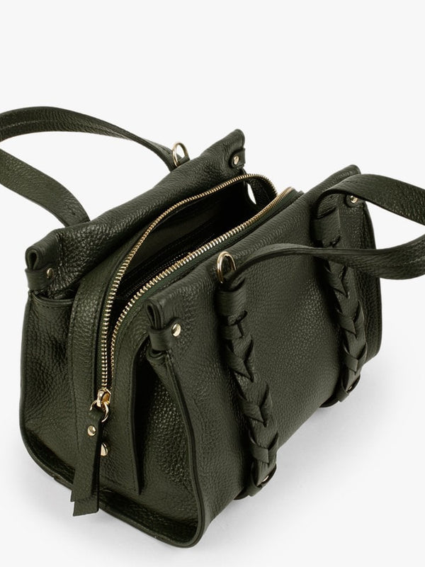 Small Dicrove Green Leather Day Bag