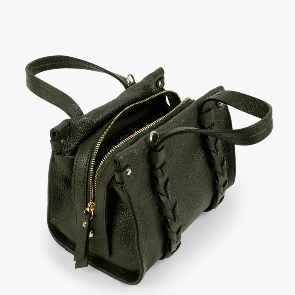 Small Dicrove Green Leather Day Bag