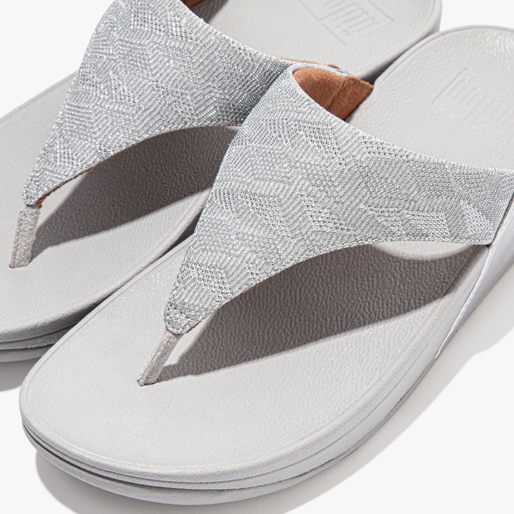 Lulu Glitz Silver Toe Post Sandals