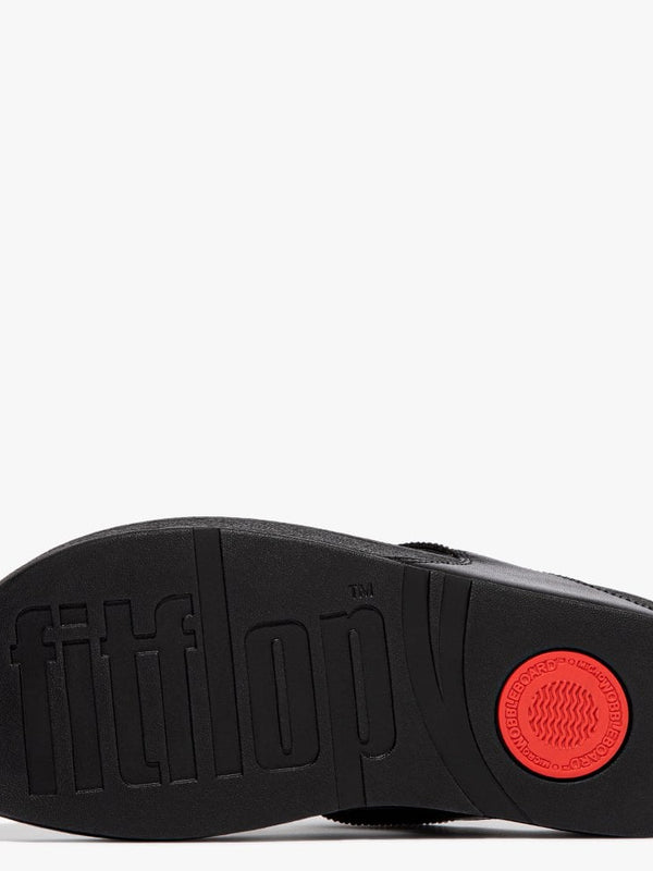 Lulu Lasercrystal All Black Leather Toe Post Sandals