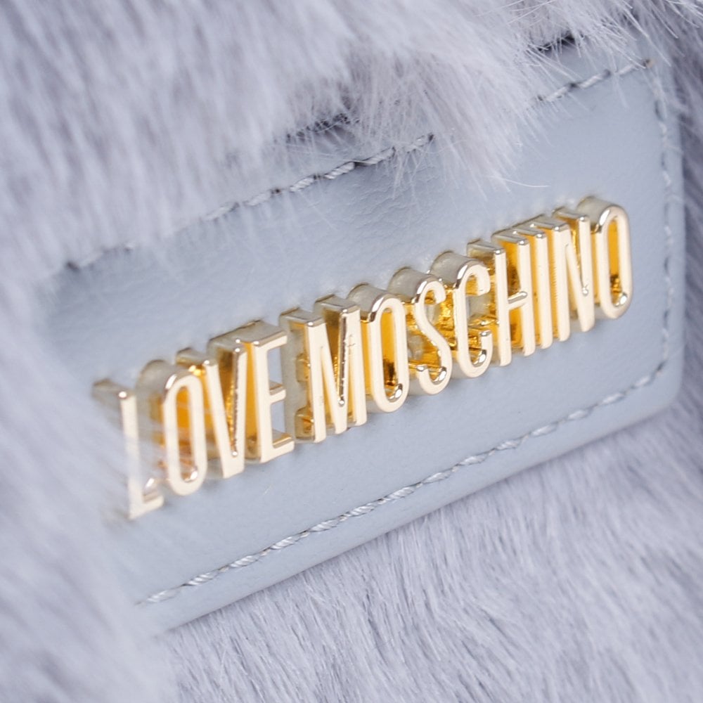 Fluffy Grey Rabbit Ear Top Handle Bag