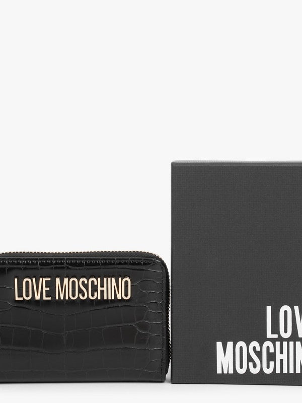 Love Lock Black Moc Croc Purse
