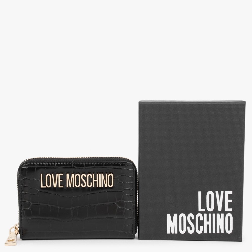 Love Lock Black Moc Croc Purse