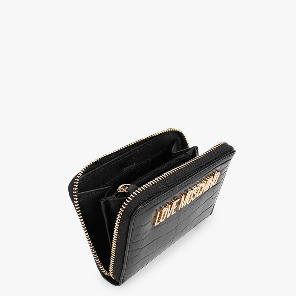 Love Lock Black Moc Croc Purse