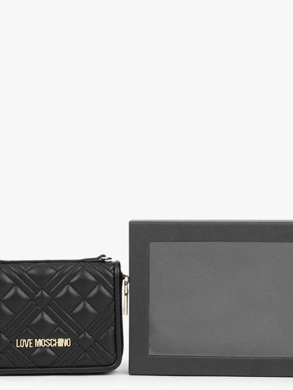 Quilted Black Wallet On A Chain
